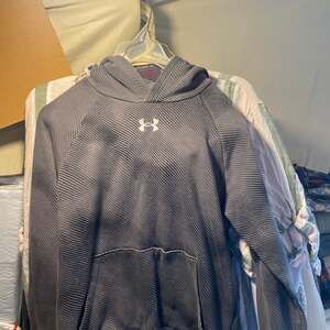Under Armour Boys Velocity Jacquard Grey Textured Pullover Hoodie